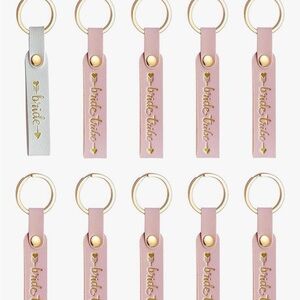 Pink and Gold Bride Tribe Keychain Set